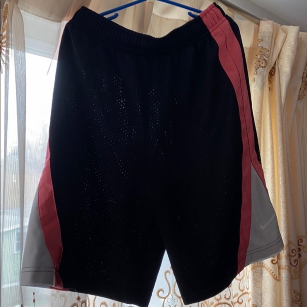 Girl’s Nike Basketball Shorts with Pink Stripe